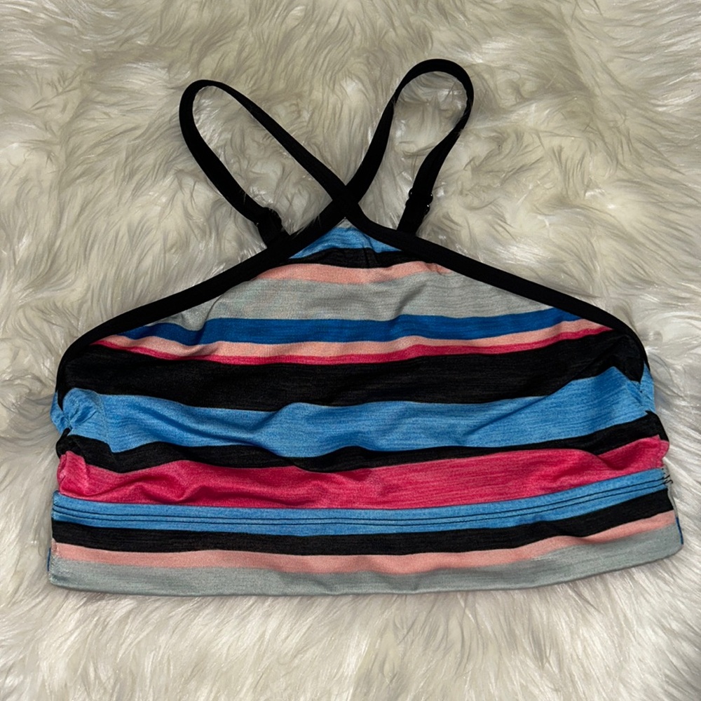 New! JoyLab Striped Halter Swim Top